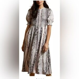 Ted Baker Halomah Smock Bodice Midi Dress US Size 6
